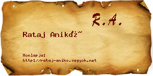 Rataj Anikó névjegykártya